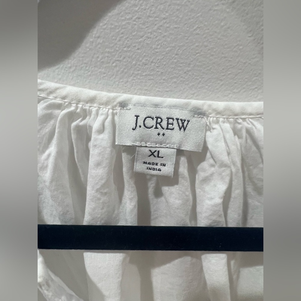 J crew white embellished sleeve top - Picture 3 of 5